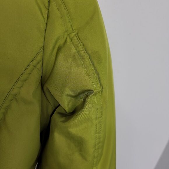 Y2K/90s chartreuse green full zip‎ down fill blend winter ski jacket M - Picture 7 of 14
